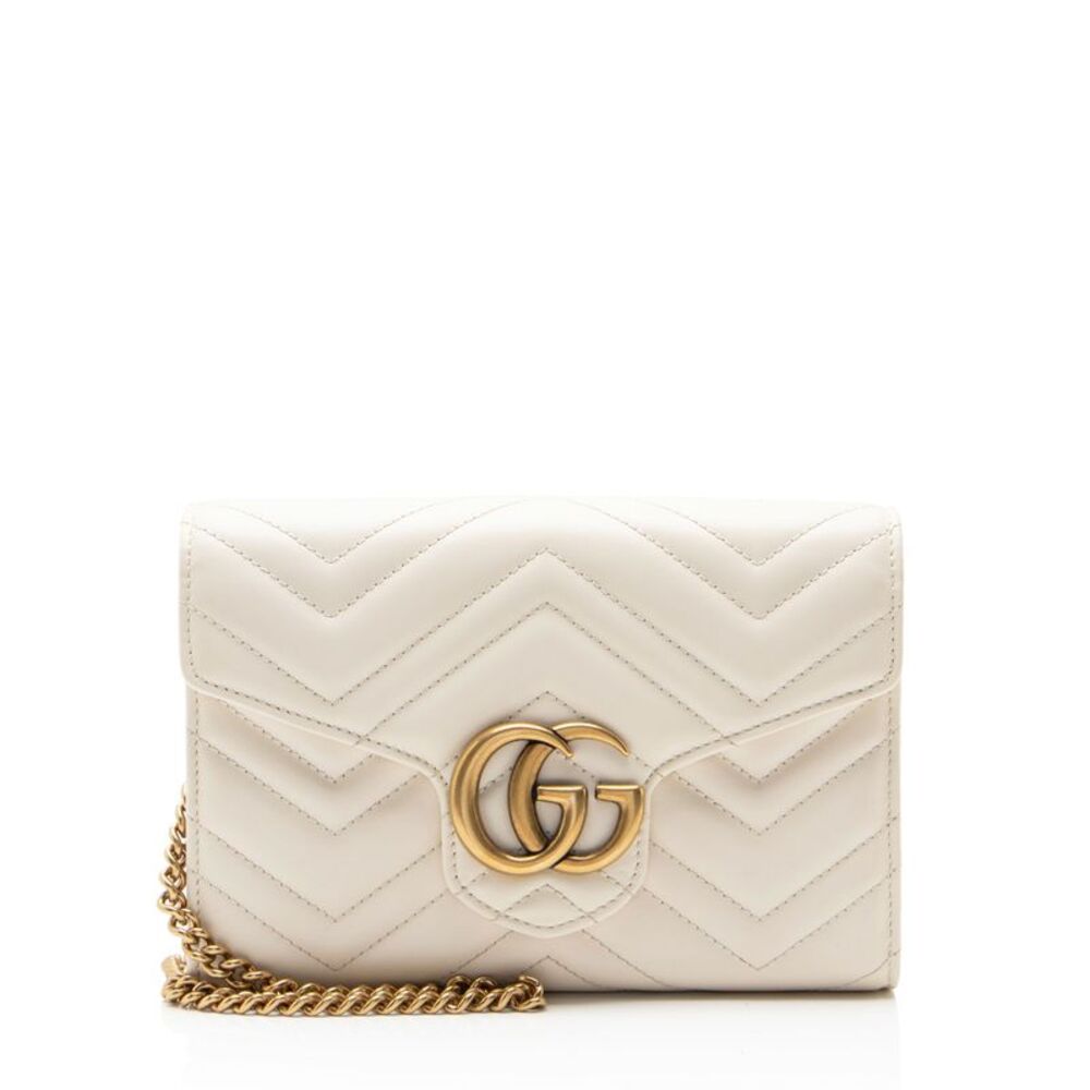 Gucci Matelasse Leather GG Marmont Wallet on Chain